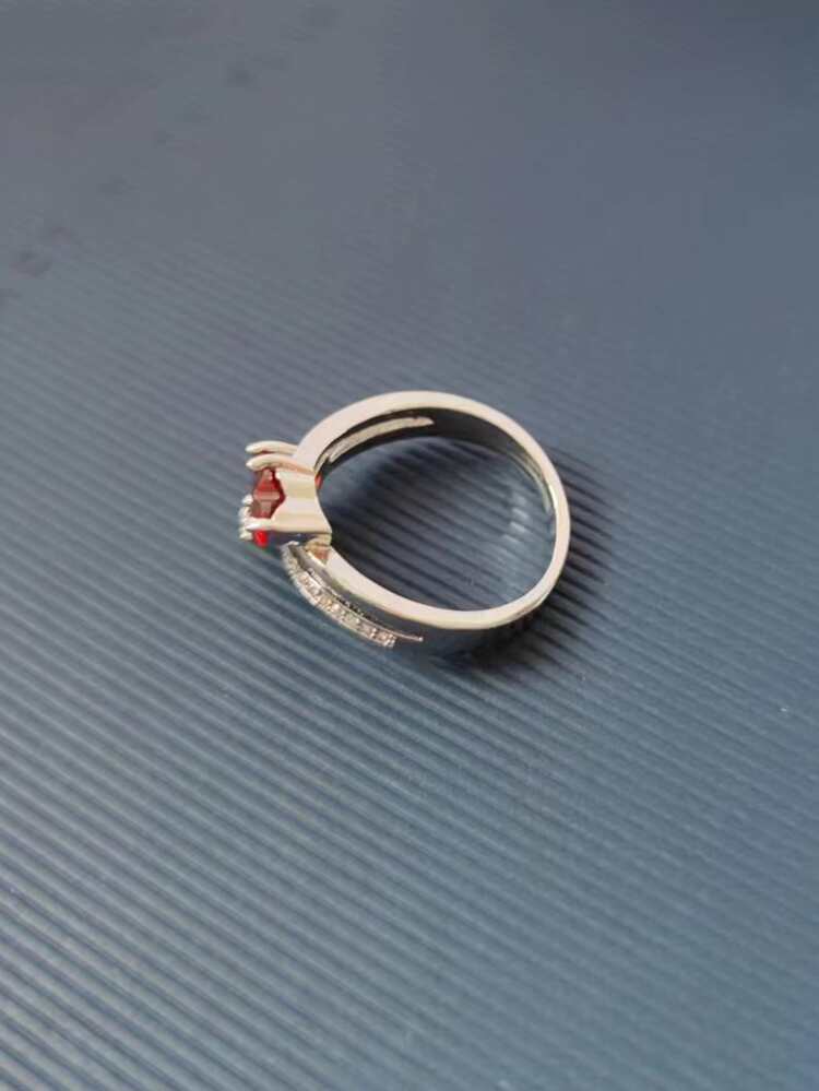 Cubic Zirconia Heart Decor Ring
