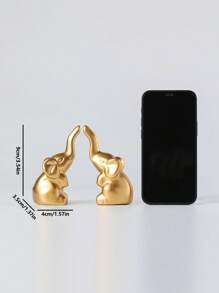 1 件金色树脂大象家居装饰品 - 金色 - 查看 4