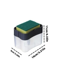 1入組清潔肥皂按壓瓶帶海綿 - 彩色 - 查看 2