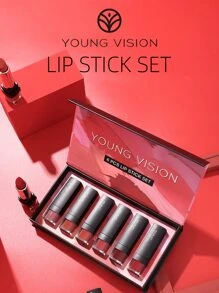 6 piezas de larga duración mate Lápiz labial Kit - Multicolor - Ver 2