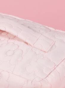 1个粉色碎花绗缝化妆包，时尚休闲大容量便携拉链化妆包，旅行度假必备，可收纳卫生巾、耳机、充电器、口红、化妆品、香水、护肤品、钥匙、家居装饰品、节日礼物、旅行洗漱用品收纳包 - 淺粉色 - 查看 5