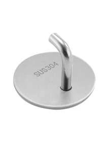6pcs Stainless Steel Wall Hook, Minimalist Silver Round Shaped Punch-free Wall Hook For Household - Silver - View 2
