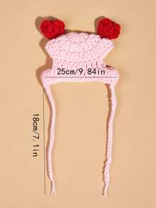 1pc Heart Decor Pet Hat For Cat And Dog For Photo Prop Accessory - Pink - View 4