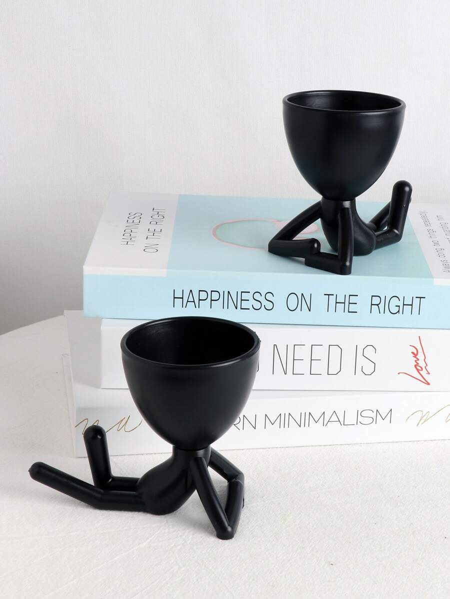 1 件创意塑料多肉植物盆，圣诞装饰，圣诞礼物，家居装饰，万圣节装饰，圣诞装饰，厨房装饰 - 黑色 - 查看 1