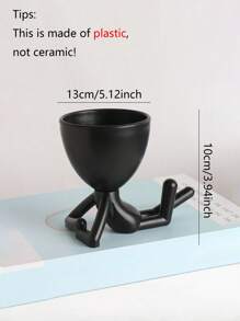 1 件创意塑料多肉植物盆，圣诞装饰，圣诞礼物，家居装饰，万圣节装饰，圣诞装饰，厨房装饰 - 黑色 - 查看 2