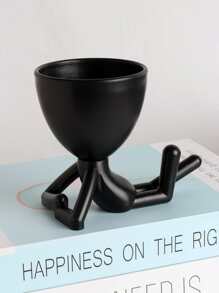 1 件创意塑料多肉植物盆，圣诞装饰，圣诞礼物，家居装饰，万圣节装饰，圣诞装饰，厨房装饰 - 黑色 - 查看 5