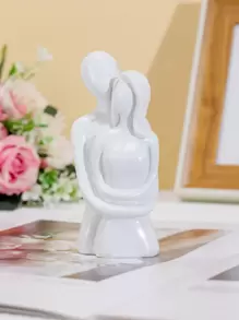 1pc Đồ trang trí hình cặp đôi, Đồ trang trí hình trừu tượng màu trắng hiện đại dùng để trang trí nhà cửa, Quà tặng tốt nhất - trắng - Xem 1