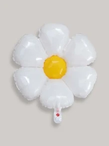 1 pieza Globo de decoración de celebración de fiesta de plástico creativo con margarita para fiesta - Blanco - Ver 6