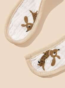 Bebé 3 piezas Babero al azar con estampado de dibujos animados de tela - Multicolor - Ver 5