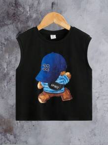 SHEIN 小男童卡通圖案背心上衣