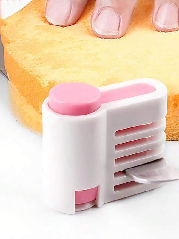 2pcs/set Plastic Cake Cutter, Modern Two Tone Cake Slicer For Kitchen