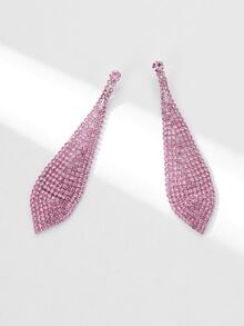 Bông tai thả trang trí bằng đá rhinestone - Hồng - Xem 4