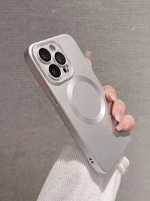 电镀磁性无线充电手机壳兼容 Iphone 16 Pro Max/16/16 Pro/16 Plus/15/15 Pro Max/15 Pro/15 Plus/11/12/13/14 Pro Max/XS/XR/11 Pro/11 Pro Max/12 Pro/12 Pro Max/13 Pro/13 Pro Max/14 Pro/14 Pro Max/14 Plus，极简设计软壳 - 銀色 - 查看 4