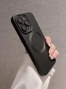 电镀无线充电磁吸手机壳适用于 17 Pro Max/17 Pro/16 Pro Max/16/16 Pro/16 Plus/15/15 Pro Max/15 Pro/15 Plus/11/12/13/14 Pro Max/XS/XR/11 Pro/11 Pro Max/12 Pro/12 Pro Max/13 Pro/13 Pro Max/14 Pro/14 Pro Max/14 Plus，极简软壳 - 黑色 - 查看 5