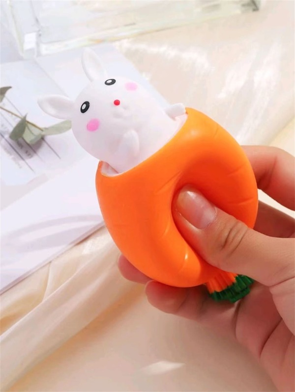 1pc TPR Fidget Toy, Cute Carrot & Rabbit Design Toy For