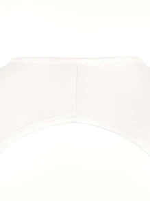 SHEIN Haute Puff Sleeve Tie Backless Crop Top - White - View 6