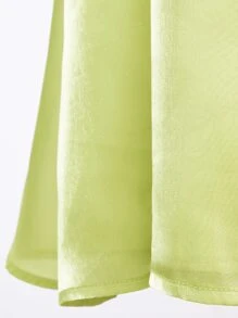 L'Amorae 方领泡泡袖欧根纱连衣裙 - 橄欖綠 - 查看 7