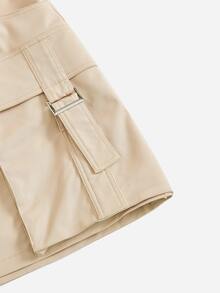 SHEIN EZwear 大碼翻蓋口袋工裝裙