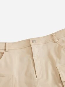 SHEIN EZwear 大碼翻蓋口袋工裝裙