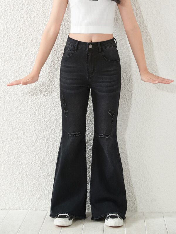 Jean Fille Taille élastique - Coupe Large, Confortable - Pour 6 à 16 Ans - Denim Stretch