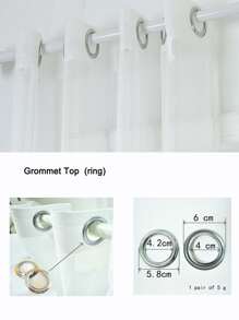 1pc Polyamide Sheer Panel Curtain, Modernist Floral Embroidered Light Filtering Privacy Sheer Curtain For Home - White - View 10