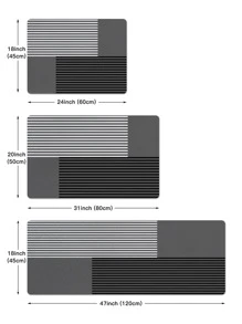 1pc Minimalist Stripe Printed Anti-skid Kitchen Floor Mat - Multicolor - View 6