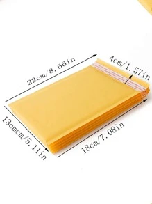 10入組素色自粘氣泡郵寄袋簡約防水包裝袋辦公室學校 - 黃色 - 查看 2