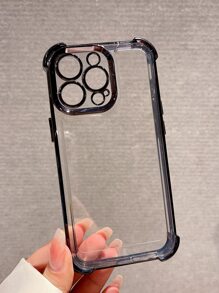 高级奢华电镀黑色透明手机壳,适用于 17 Pro Max/17 Pro/17 Air/17/16 Pro Max/16/16 Pro/16 Plus/15/15 Pro Max/15 Pro/15 Plus/11/12/13/14 Pro Max/XS/XR/11 Pro/11 Pro Max/12 Pro/12 Pro Max/13 Pro/13 Pro Max/7 Plus/14 Pro/14 Pro Max/14 Plus/7 Plus/8 Plus/8/SE2,软壳全覆盖防摔加固角 - 黑色 - 查看 6
