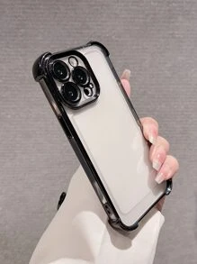 高级奢华电镀黑色透明手机壳,适用于 17 Pro Max/17 Pro/17 Air/17/16 Pro Max/16/16 Pro/16 Plus/15/15 Pro Max/15 Pro/15 Plus/11/12/13/14 Pro Max/XS/XR/11 Pro/11 Pro Max/12 Pro/12 Pro Max/13 Pro/13 Pro Max/7 Plus/14 Pro/14 Pro Max/14 Plus/7 Plus/8 Plus/8/SE2,软壳全覆盖防摔加固角 - 黑色 - 查看 8