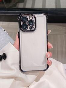 高级奢华电镀黑色透明手机壳,适用于 17 Pro Max/17 Pro/17 Air/17/16 Pro Max/16/16 Pro/16 Plus/15/15 Pro Max/15 Pro/15 Plus/11/12/13/14 Pro Max/XS/XR/11 Pro/11 Pro Max/12 Pro/12 Pro Max/13 Pro/13 Pro Max/7 Plus/14 Pro/14 Pro Max/14 Plus/7 Plus/8 Plus/8/SE2,软壳全覆盖防摔加固角 - 黑色 - 查看 9