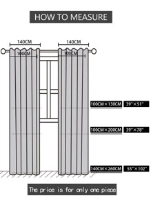 Solid Color Single Panel Curtain - Grey - View 7