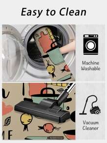 1pc Pot & Letter Graphic Door Mat, Modern Polyester Non Slip Indoor Outdoor Rug For Home - Multicolor - View 4