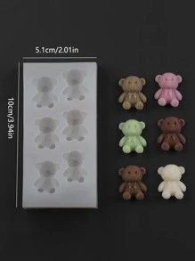 1 Khuôn silicon hình gấu DIY, Khuôn silicon trang trí hoạt hình cho đồ thủ công DIY - Trong sáng - Xem 2
