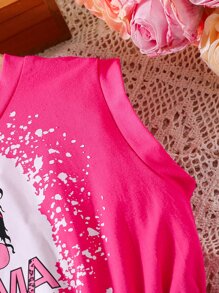 Toddler Girls Figure Graphic Dress - Hot Pink - View 3