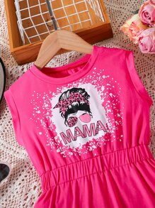 Toddler Girls Figure Graphic Dress - Hot Pink - View 4