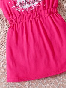 Toddler Girls Figure Graphic Dress - Hot Pink - View 5