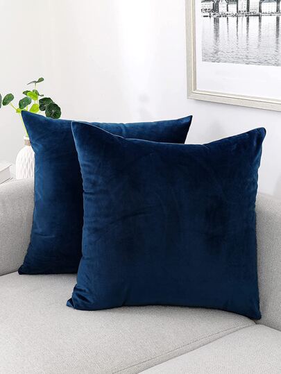 1pc Solid Decorative Throw Pillow Case Without Filler, Modern Fabric Cushion Cover For Living Room, Home Decor