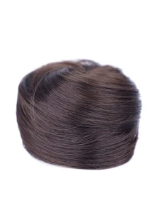 Short Straight Synthetic Hair Bun With Claw - Black - View 1