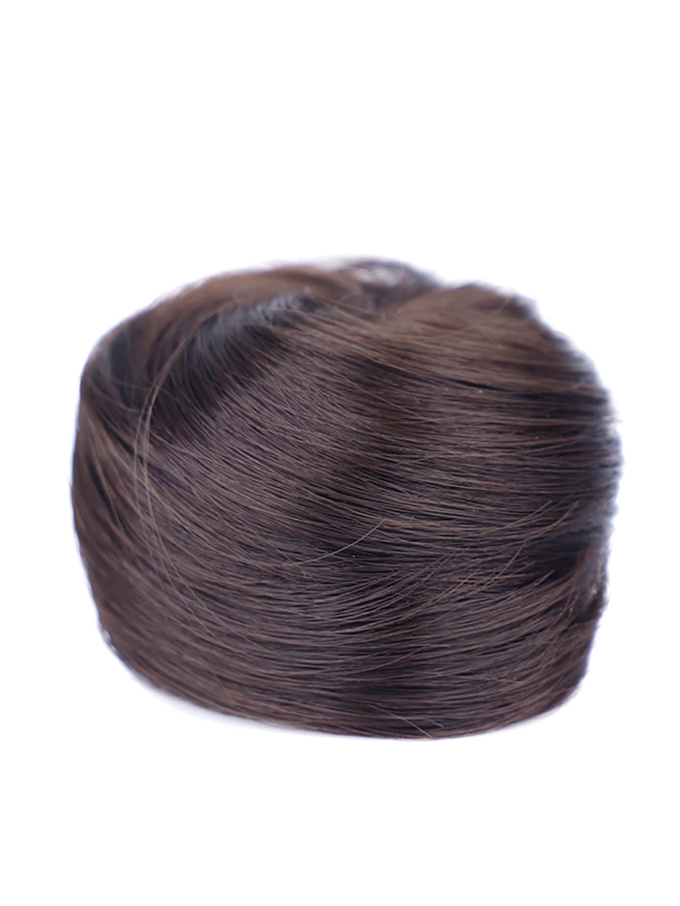 Short Straight Synthetic Hair Bun With Claw - Black - View 1