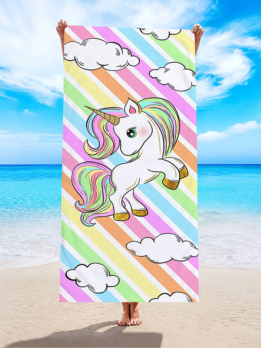 1 Khăn Đi Biển Họa Tiết Kỳ Lân, Hiện Đại Hình Chữ Nhật Sợi Nhỏ Du Lịch Khăn Đi Biển Cho Bơi, Lặn, Mùa Hè - Nhiều màu - Xem 1