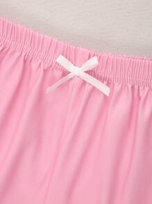 女童(大童)卡通印花背心上衣和短褲家居服