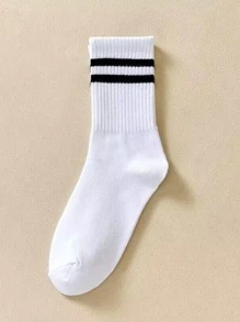 条纹中筒袜，秋季袜子