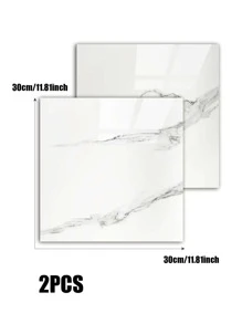 2pcs/set PVC Wall Panel, Marble Print Self Adhesive Wall Covering For Home - Multicolor - View 6
