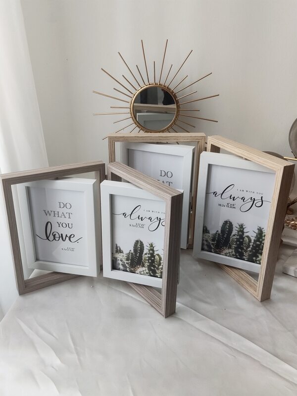 1pc WPC Photo Frame, Retro Rotatable Poster Display Stand Frame For Home SHEIN USA