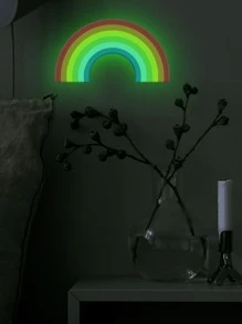3pcs/set PVC Wall Sticker, Modern Rainbow Pattern Glow In The Dark Wall Decal For Home