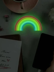3pcs/set PVC Wall Sticker, Modern Rainbow Pattern Glow In The Dark Wall Decal For Home