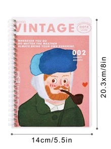 1pc Cartoon Graphic Spiral Notebook - Multicolor - View 4