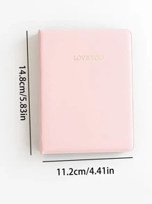 Love U Solid Colored 3 Inch Photo Album - Pink - View 5