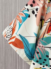 Manfinity RSRT Áo sơ mi Nam Nút phía trước Hoa Boho - Nhiều màu - Xem 4