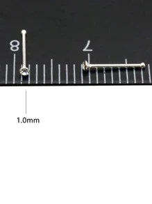 12入組可愛小號925銀1.0毫米尺寸水晶細鼻釘適合女士和女孩